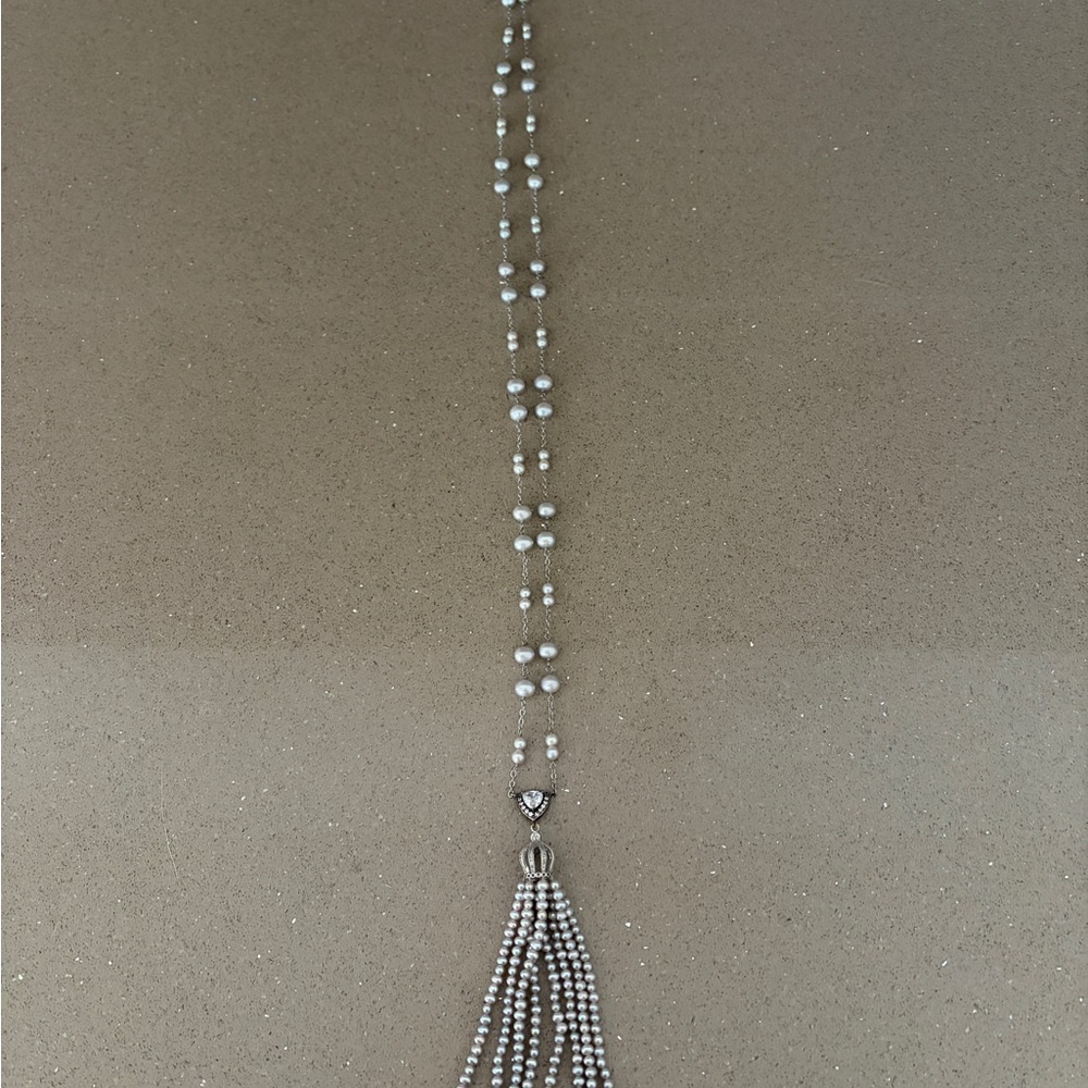 Elegant Silver Pearl Necklace